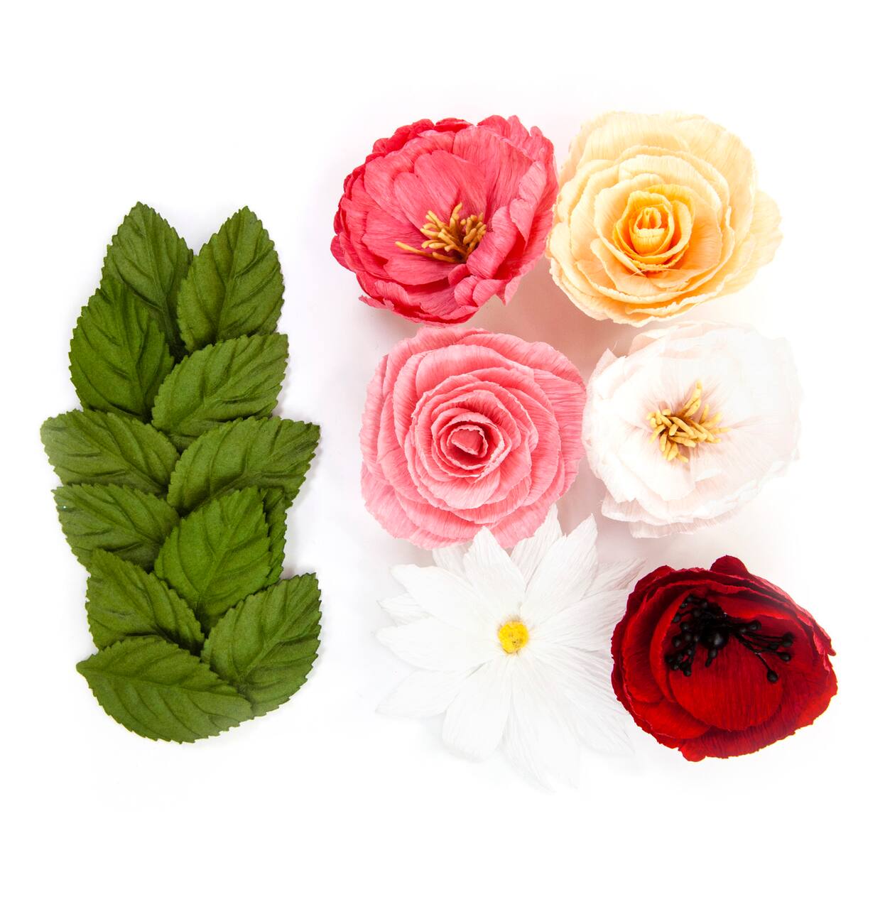12 Pack: Red, White & Pink Crepe Flowers by Recollections™